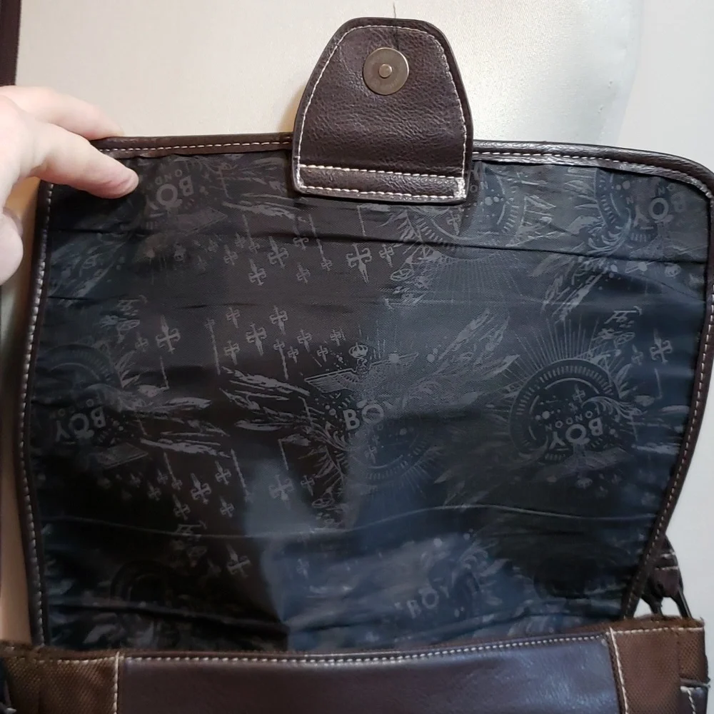 BOY LONDON Messenger Bag Faux Leather and Cordura - Picture 4 of 16